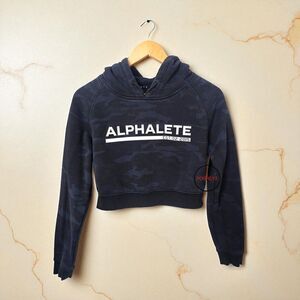 Alphalete Camo Cropped Hoodie Sweatshirt XS